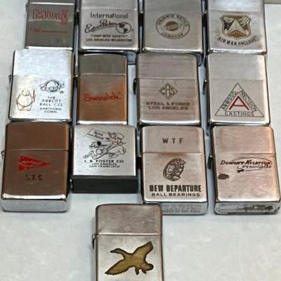 Lot Of 13 Vintage Zippo Lighters