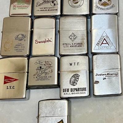 Lot Of 13 Vintage Zippo Lighters