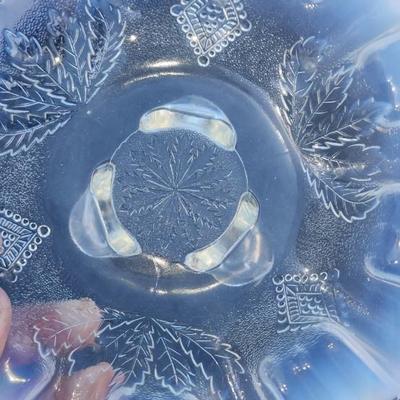 Two Carnival Glass Ruffled Candy Dish