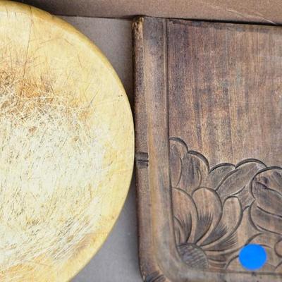 Vintage wooden Kitchen lot including coffee grinder