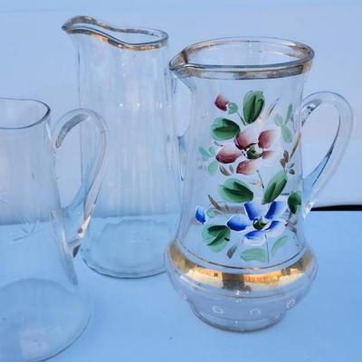 Vintage glass pitchers Lot