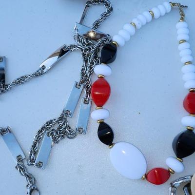 Glass and Jewlry Lot and Belts including Bubble Apple Paper-Weight