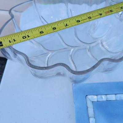 Glass and metal serving and sign lot