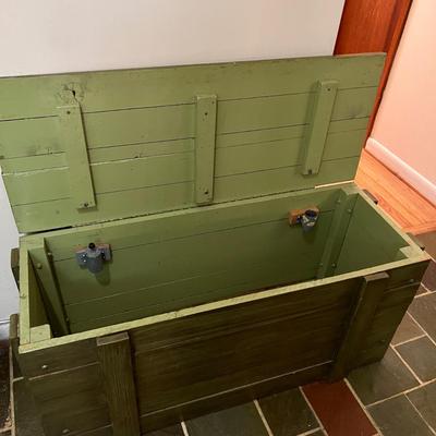 Vintage Toy Box Wood Storage Trunk