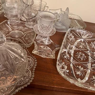 Big Lot Cut Glass Serving Ware