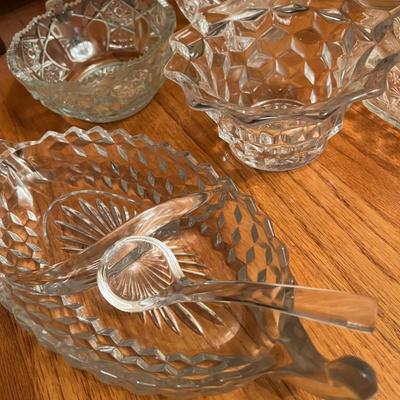 Big Lot Cut Glass Serving Ware