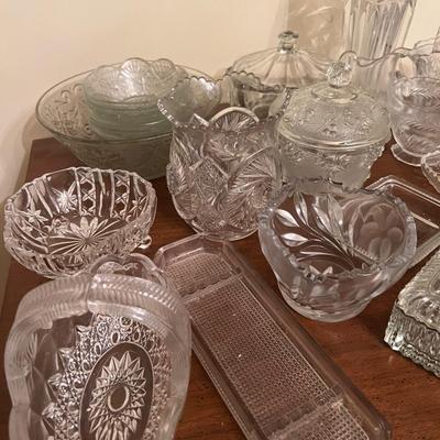 Big Lot Cut Glass Serving Ware