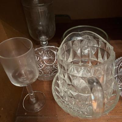 Big Lot Cut Glass Serving Ware