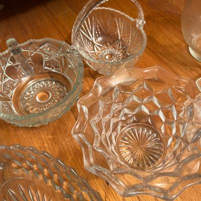 Big Lot Cut Glass Serving Ware