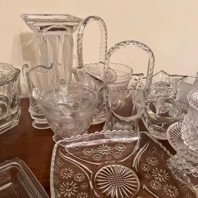 Big Lot Cut Glass Serving Ware