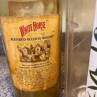 2 Vintage Bottle Banks - White Horse Glass, Gordons Plastic
