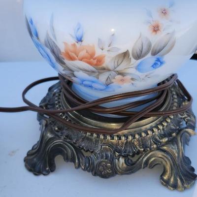 Vintage hand-painted hurricaine lamp.