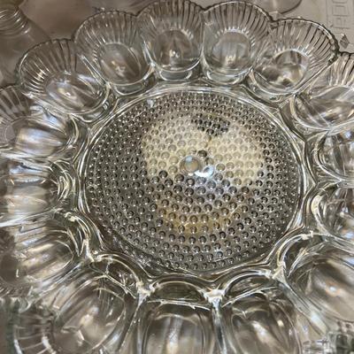 Big Lot Etched Glass Serving Ware, Glasses, Vases