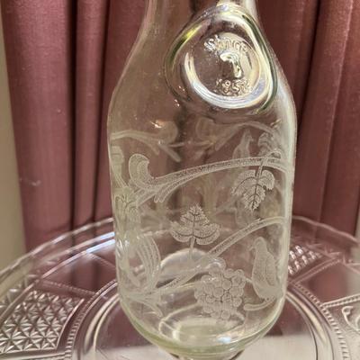 Big Lot Etched Glass Serving Ware, Glasses, Vases