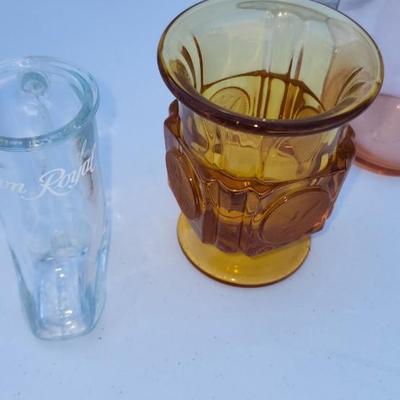 Glass lot, including ball mason jar and beer glasses