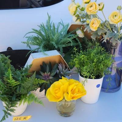 Silk Flower and fake plant lot