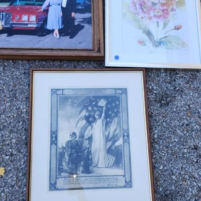 Three framed artwork
