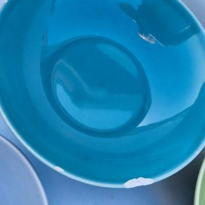 4 Vintage Onion Soup Milk glass Bowls and serving Bowls