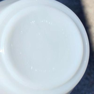 4 Vintage Onion Soup Milk glass Bowls and serving Bowls
