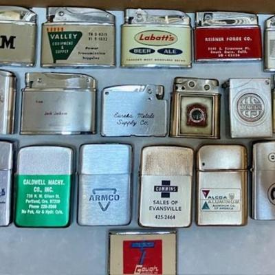 Lot Of 20 Vintage Advertising Lighters