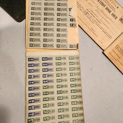 Three War Ration Book Four with Stamps.