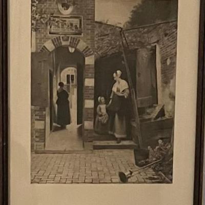 Vintage Framed Print By Pieter De Hoogh