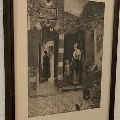 Vintage Framed Print By Pieter De Hoogh