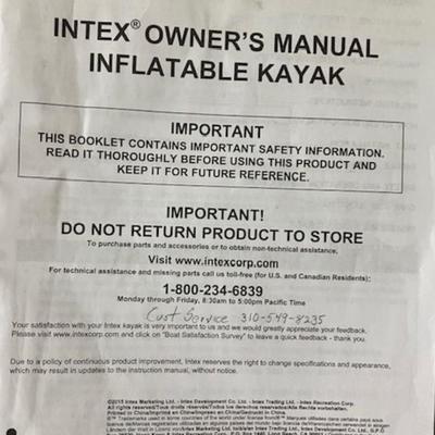 Intex Inflatable Kayak With Two Oars