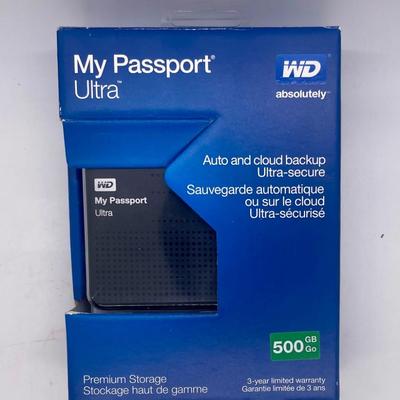 Western Digital My Passport Ultra 500 GB Portable External USB Hard Drive with Auto Backup, Black