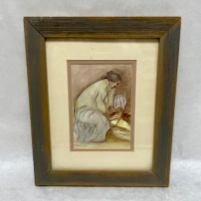R.C. Gorman Art Print 'Corn Grinder' Signed Dated Framed Matted Navajo Art