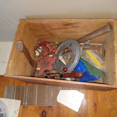 Wood box of tools