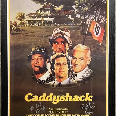 Caddyshack cast signed movie poster. JSA authenticated