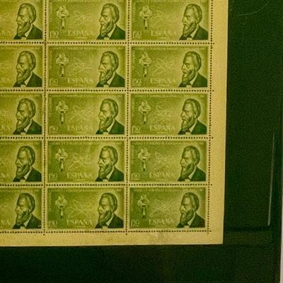 Lacquered Sheet of Stamps Espana Spain Radiology Congress Barcelona Europa