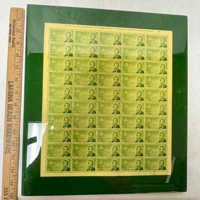 Lacquered Sheet of Stamps Espana Spain Radiology Congress Barcelona Europa
