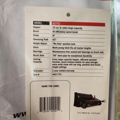 Ohio Steel 42tsc 22 cu ft Lawn Sweeper