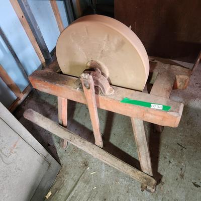 Vintage Stone Grinding Stone Wheel 16" Tested Working