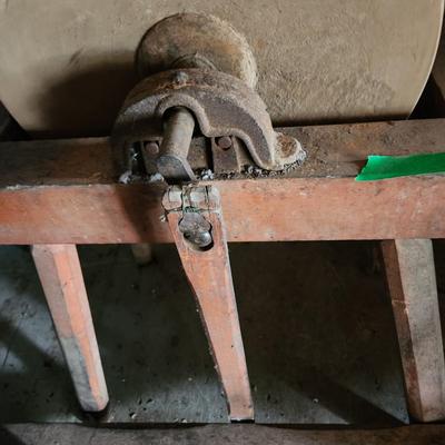 Vintage Stone Grinding Stone Wheel 16" Tested Working