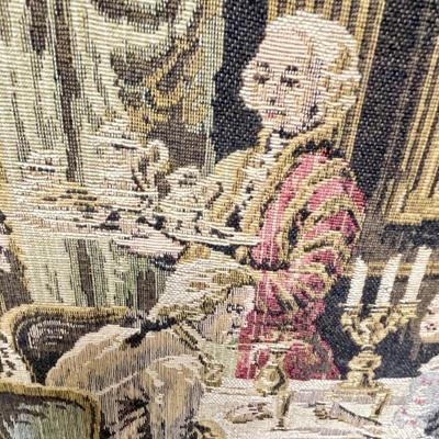 Vintage Tapestry Victorian Parlor Scene Print