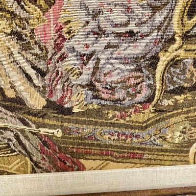 Vintage Tapestry Victorian Parlor Scene Print