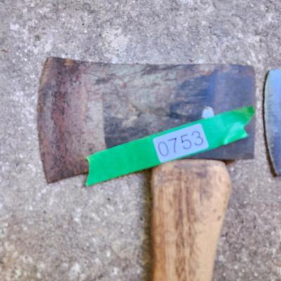 Vintage Tool Lot Broad Axe, Plumb Hatchet, Axes, Bow Saw