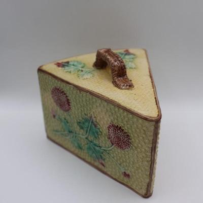 MAJOLICA Colonial Pottery Cheese Dish (See Details)