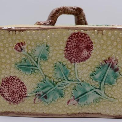 MAJOLICA Colonial Pottery Cheese Dish (See Details)
