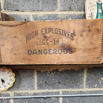 Burton Explosives Chemicals Dynamite Wood Wooden Crate