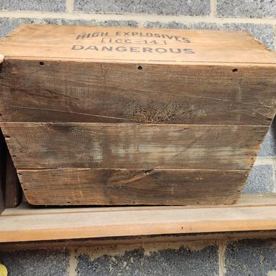 Burton Explosives Chemicals Dynamite Wood Wooden Crate