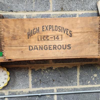 Burton Explosives Chemicals Dynamite Wood Wooden Crate