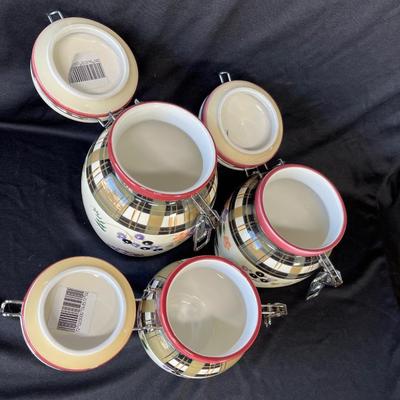 Lot 196 Strawberry Plaid Canister set