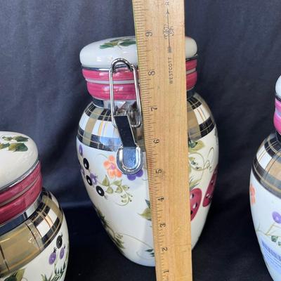 Lot 196 Strawberry Plaid Canister set