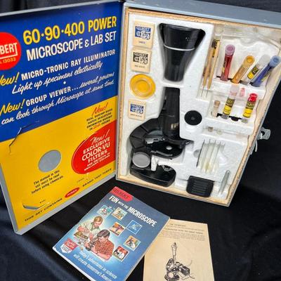 Lot 207 Vintage Gilbert Microscope set