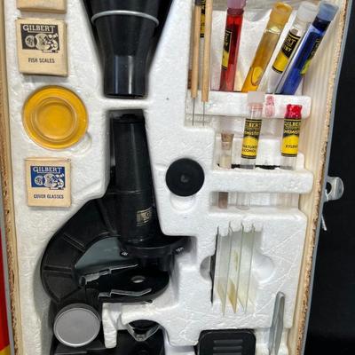 Lot 207 Vintage Gilbert Microscope set