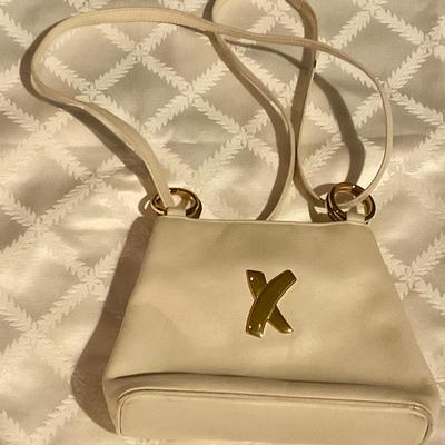 Vintage Palomo Picasso designer handbag tan with brass accents
